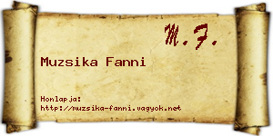 Muzsika Fanni névjegykártya